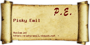 Pisky Emil névjegykártya